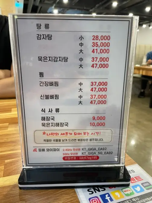 울산 범서읍 구영리 등뼈가 등뼈해장국